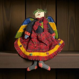 VTG Tender Heart Treasures Angel Doll Folk Art Primitive Country Christmas Decor